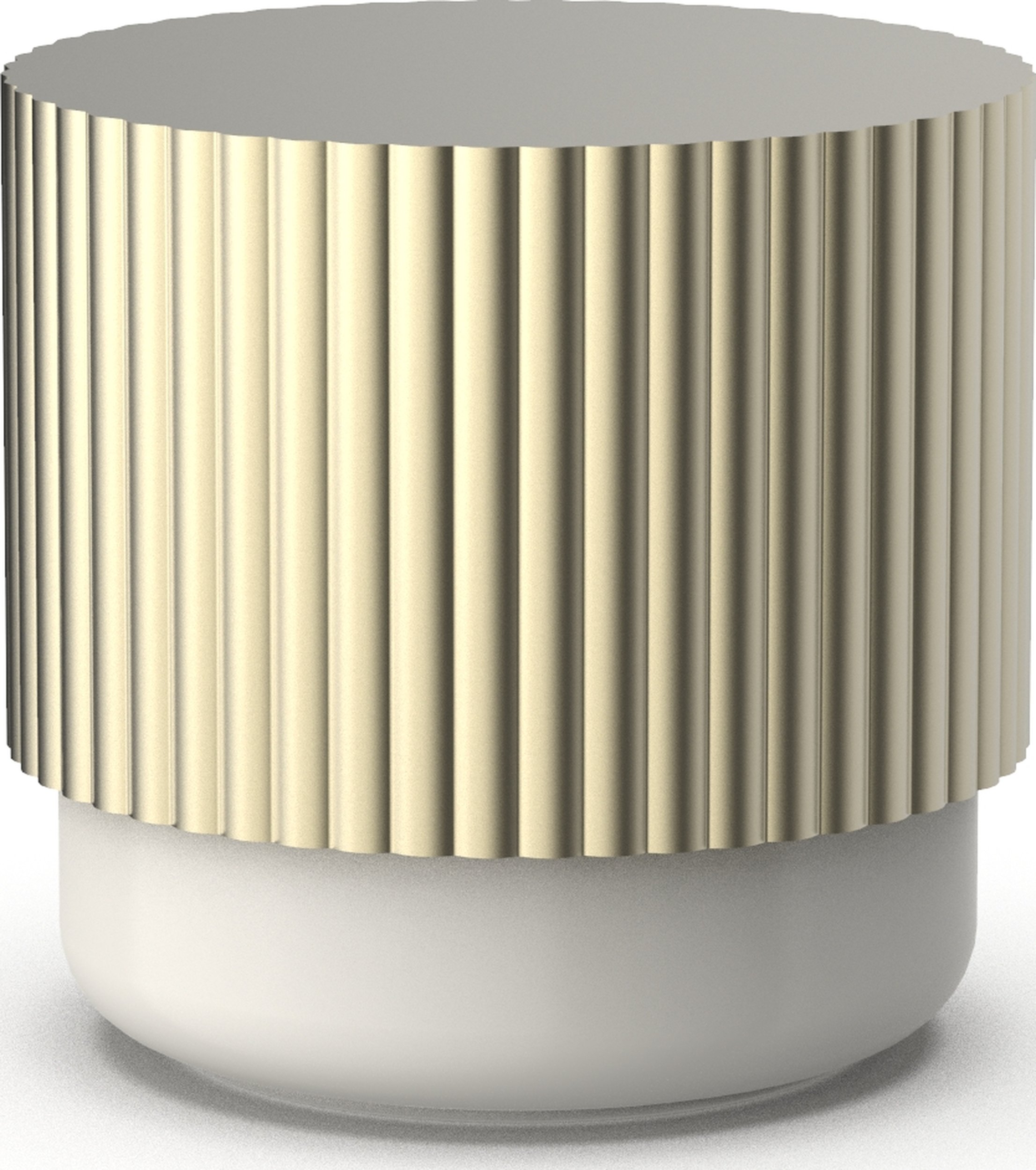 Pojemnik łazienkowy Of Line 10 cm kremowy ze złotą pokrywką