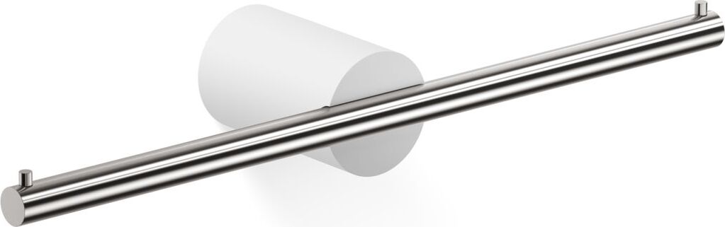 Wieszak na papier toaletowy Stone stal matowa-biały podwójny