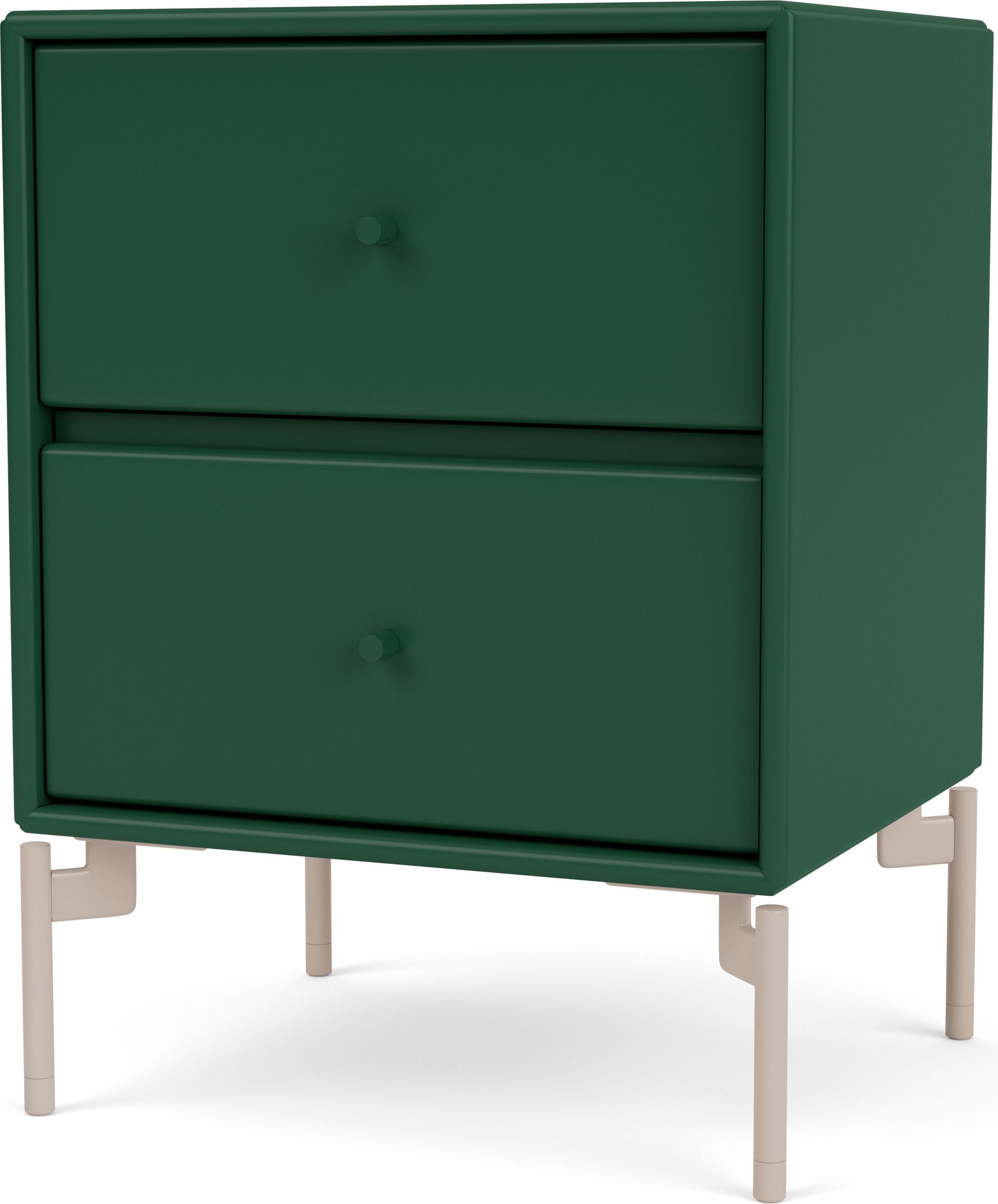 Szafka nocna Drift ciemnozielona na beżowych nogach