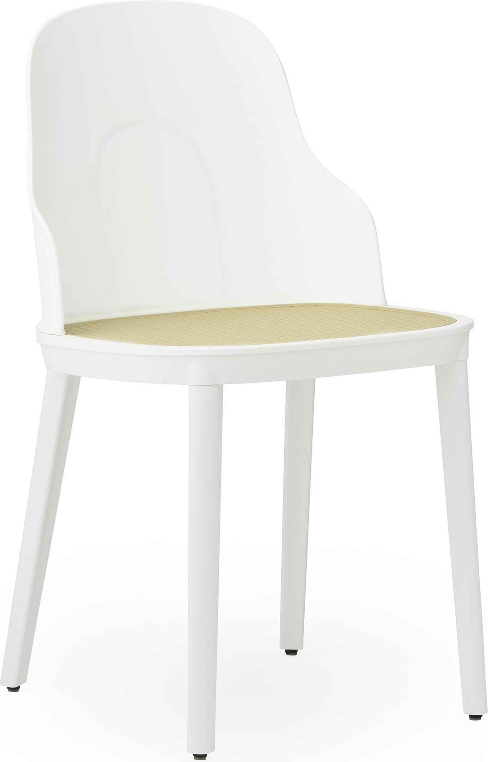 Krzesło Allez PP białe z wiklinowym siedziskiem