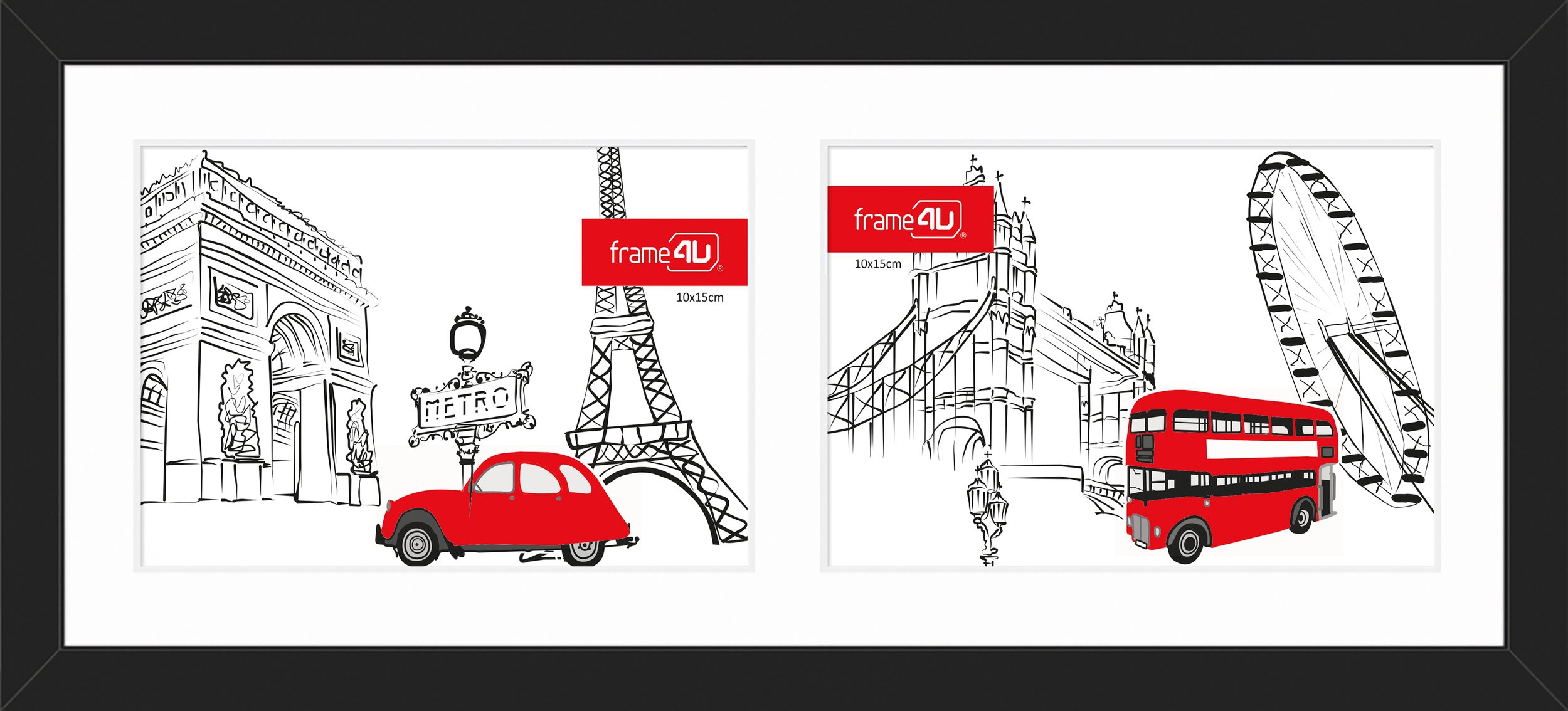 Ramka na zdjęcia Japan 15 x 37 cm czarna