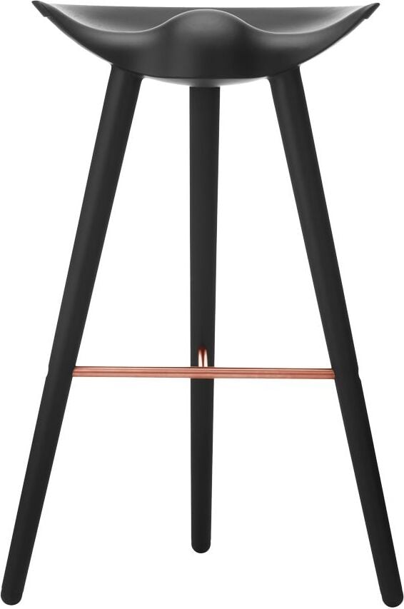 Stołek barowy ML 42 czarny buk z miedzianym łączeniem