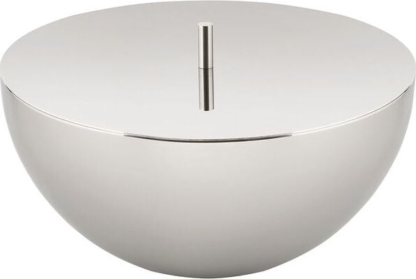 Pojemnik na świecę z przykrywką Rocc M stalowy połysk