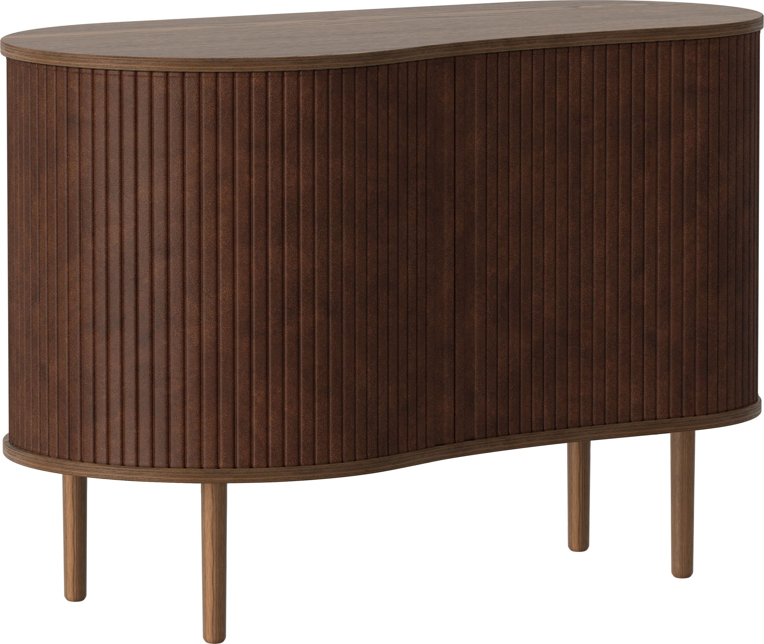 Szafka Audacious 100 cm orzechowa na ciemnych dębowych nogach