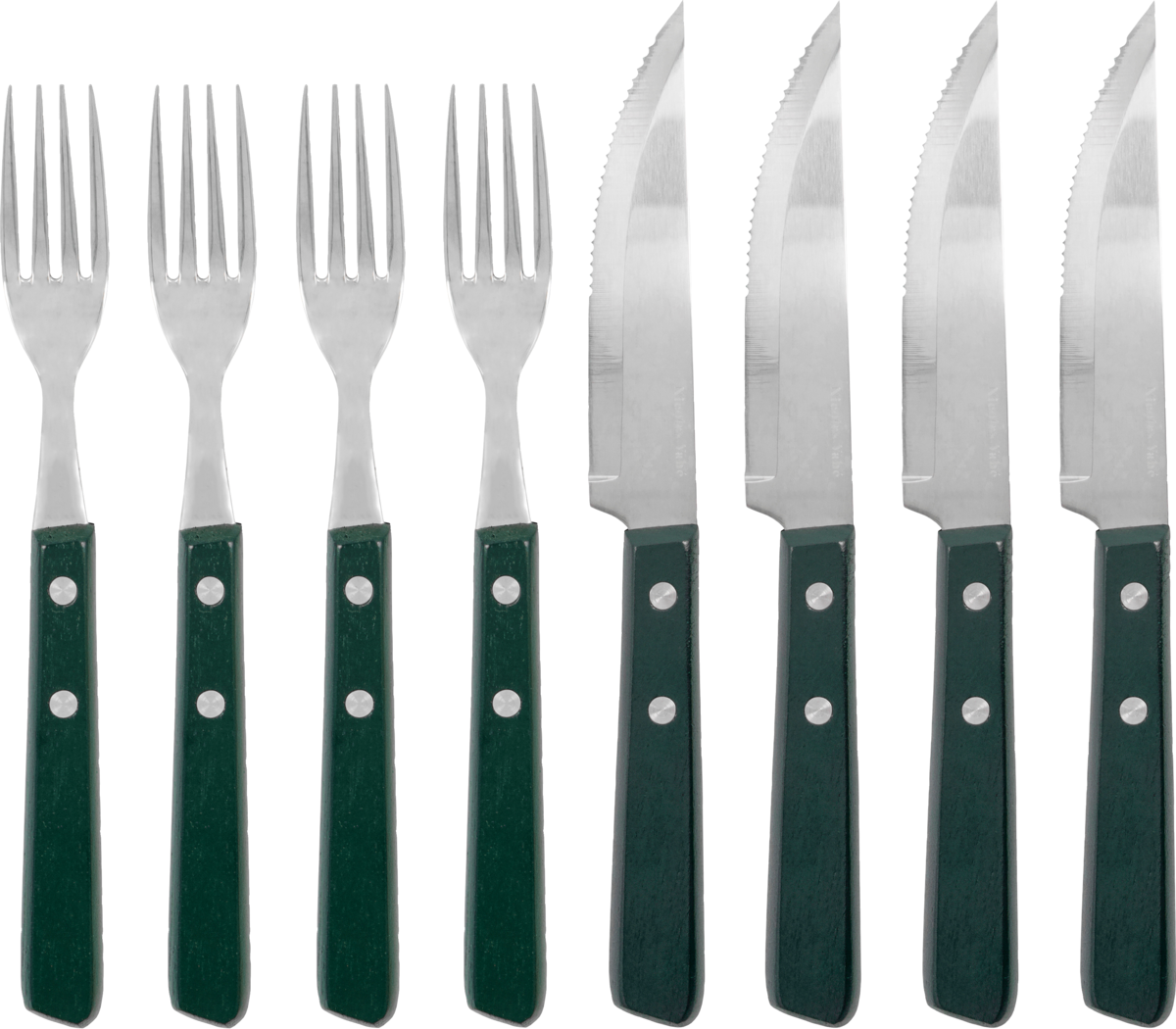 Sztućce do steków NVSteak zielone 8 el.