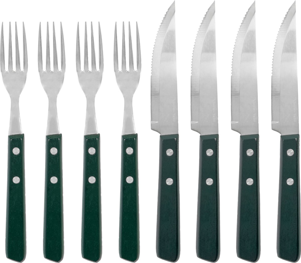 Sztućce do steków NVSteak zielone 8 el.