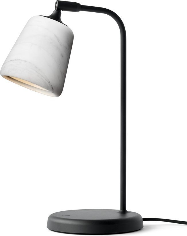 Lampa stołowa Material 45 cm biała marmurowa