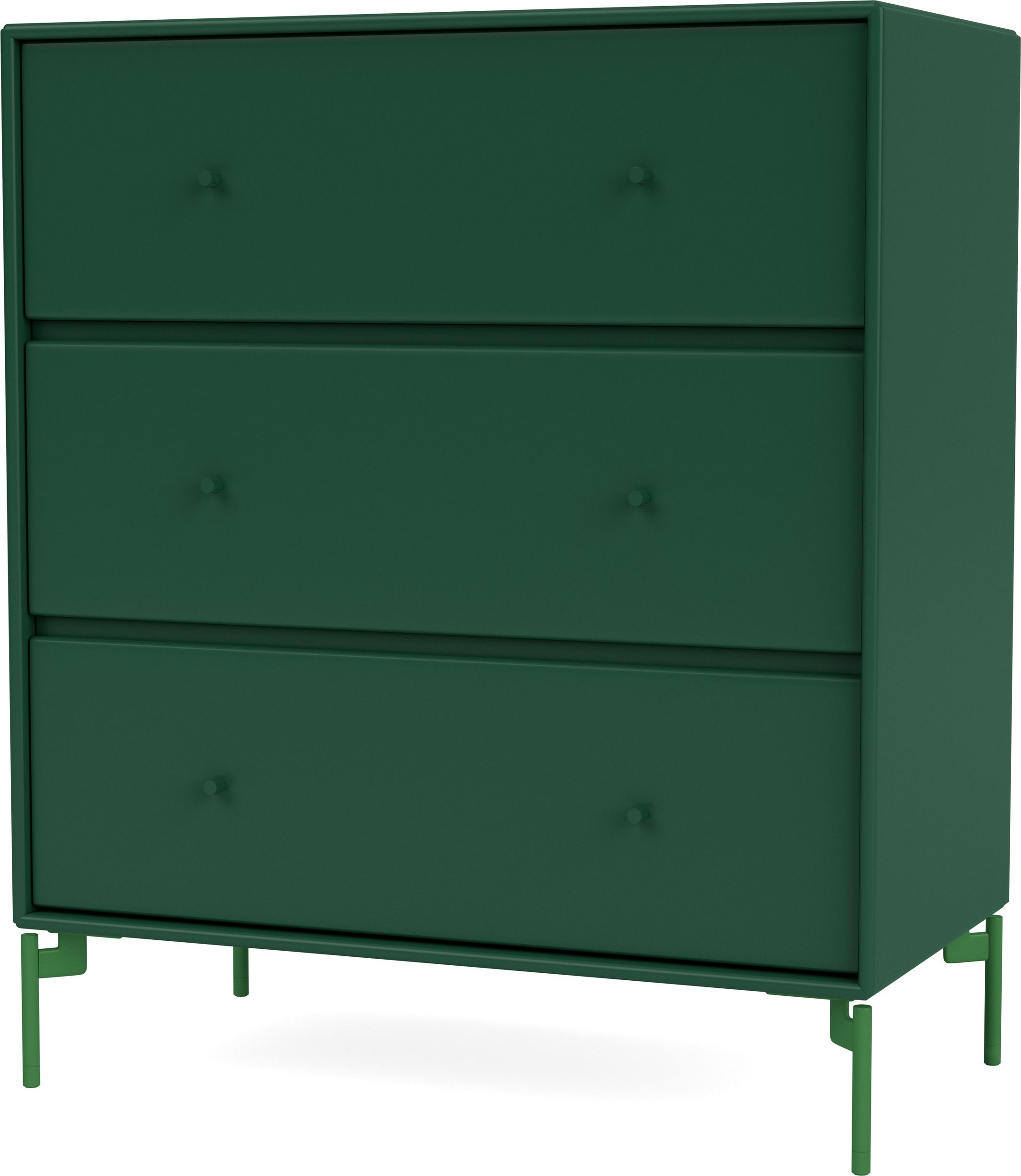 Komoda Carry ciemnozielona na zielonych nogach