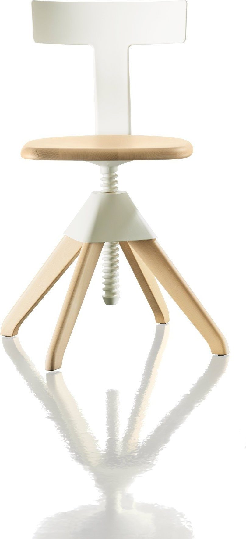 Krzesło Tuffy naturalne siedzisko białe oparcie