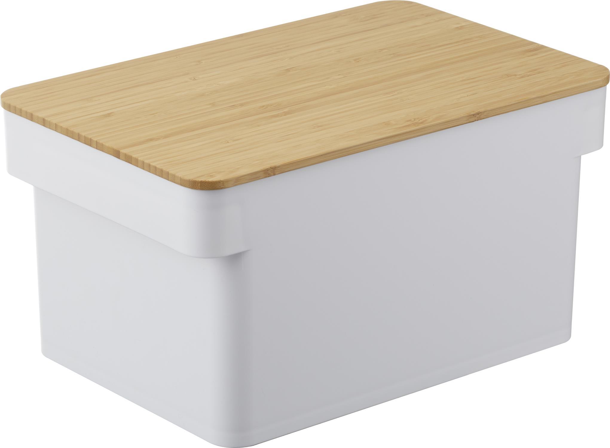 Pojemnik na pieczywo Tower biały z deską do krojenia i miejscem na nóż