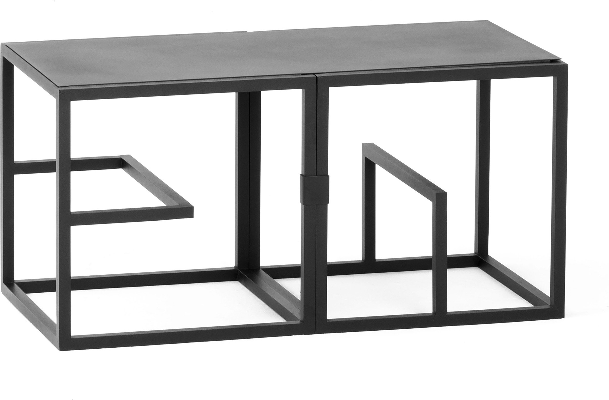 Regał modułowy Text Block podwójny czarny metalowy