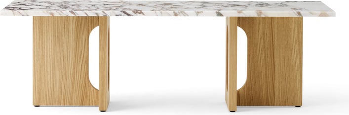 Stolik kawowy Androgyne Calacatta Viola 120 cm dąb z marmurowym blatem