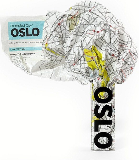 Mapa Crumpled City Oslo