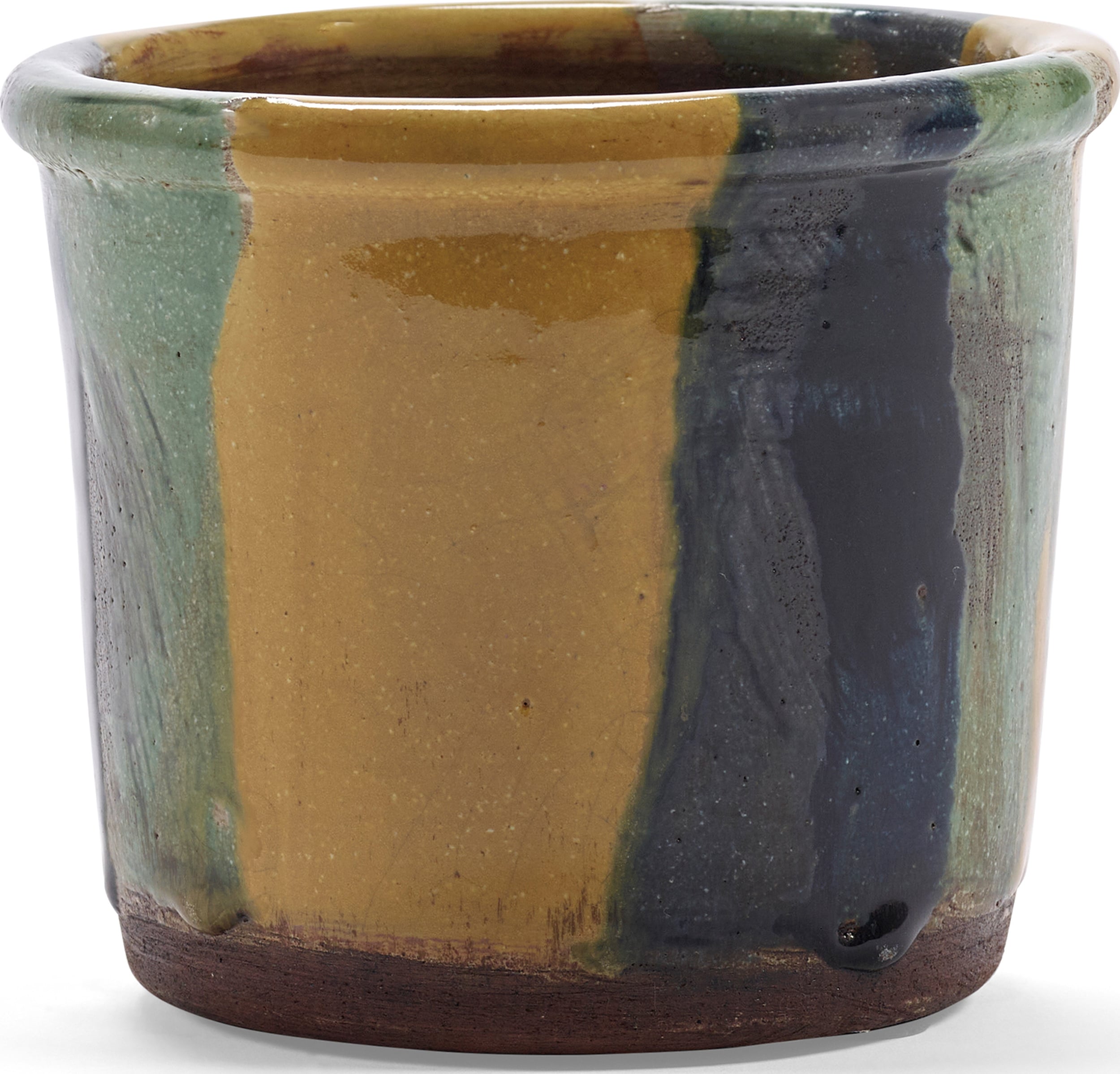 Doniczka Glazed Shades 13,5 cm żółto-niebieska