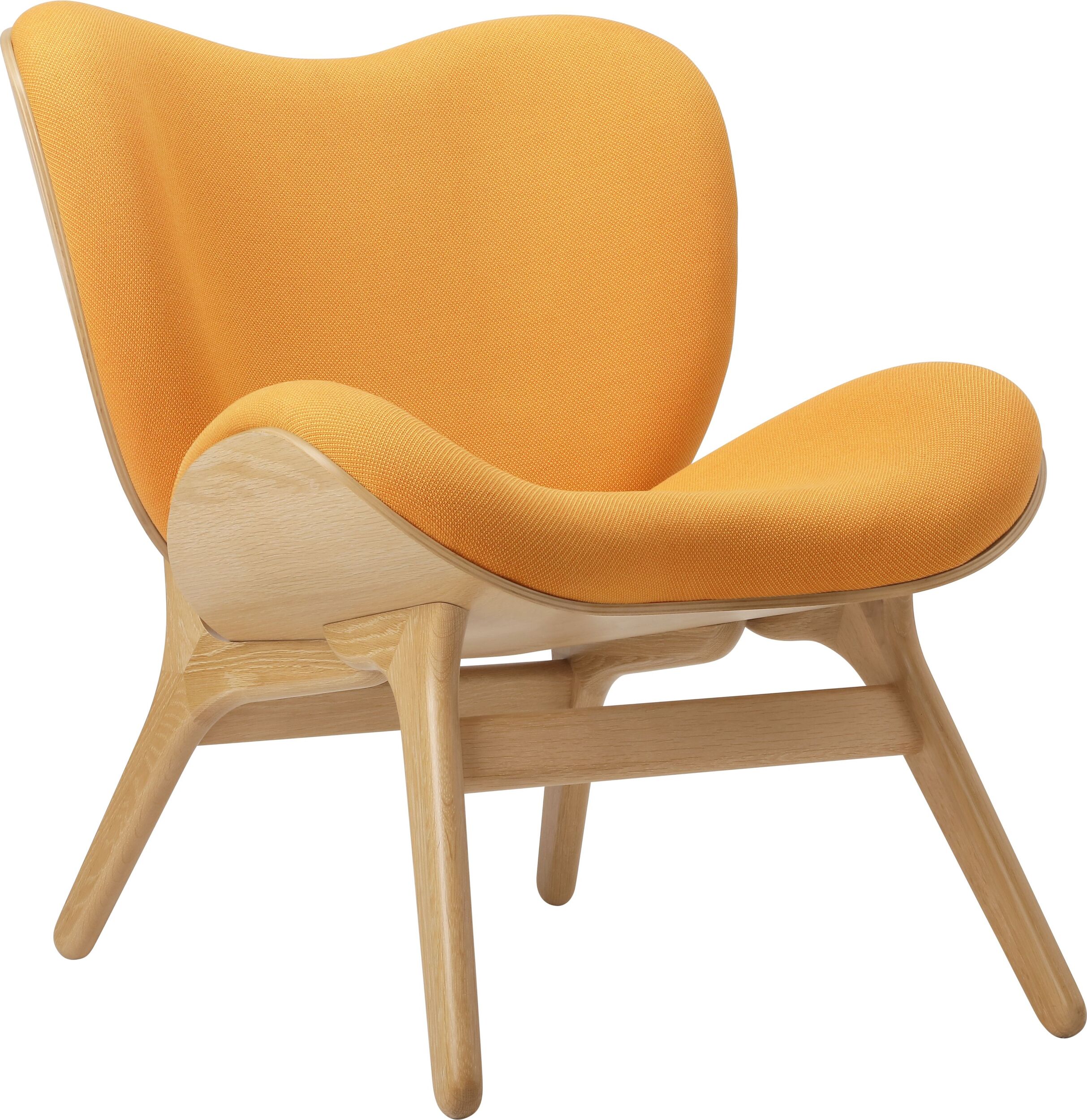 Fotel Conversation Piece pomarańczowy na dębowych nogach