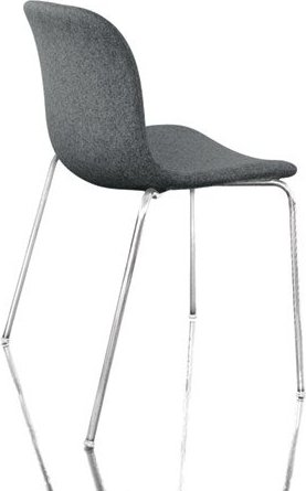 Krzesło Troy tapicerowane chromowane nogi szare