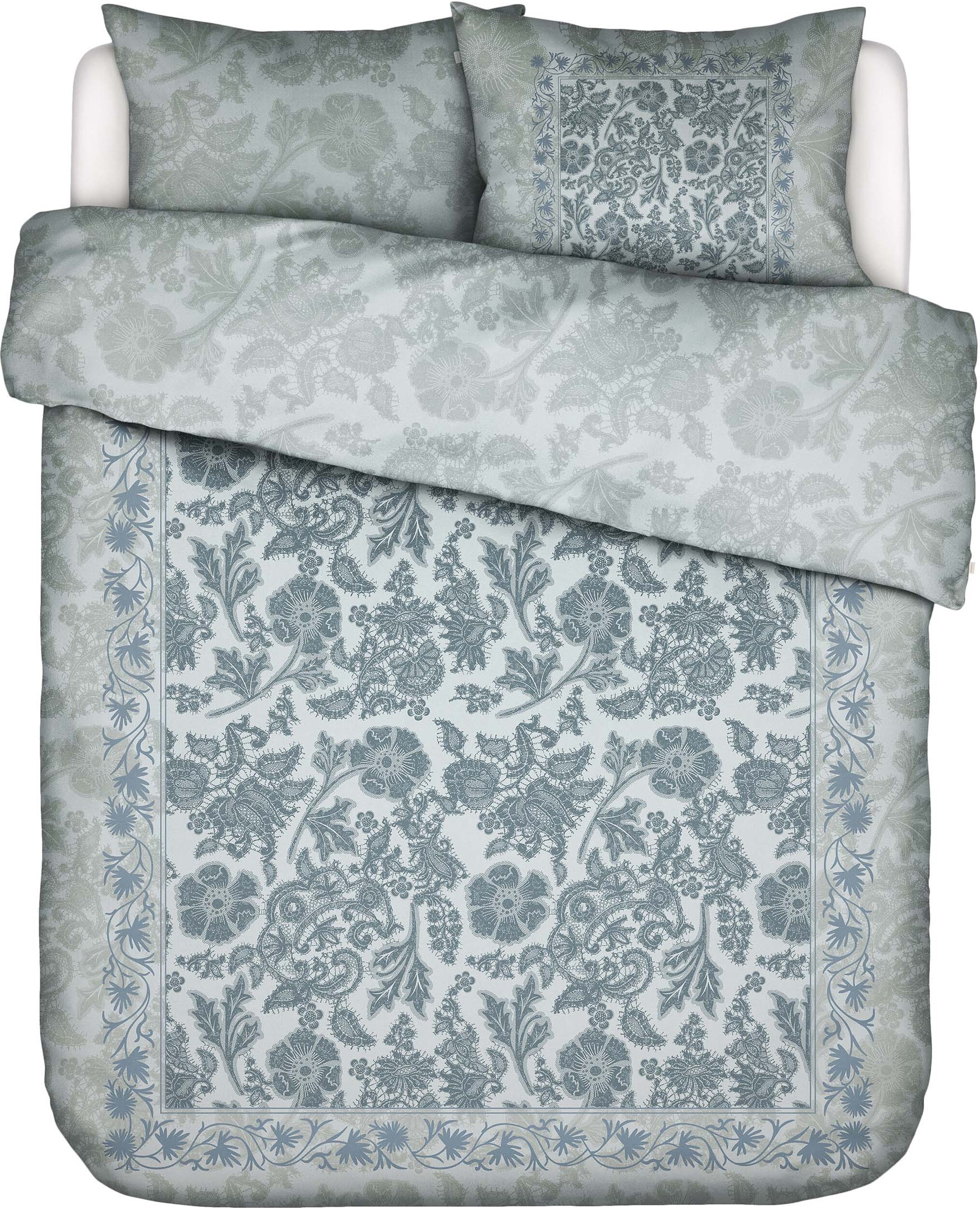 Pościel Maere 200 x 220 cm niebieska z 2 poszewkami na poduszki 60 x 70 cm zapięcie flap
