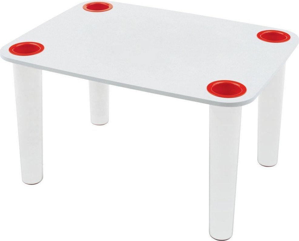 Stół Little Flare blat z otworami na pojemniki biały