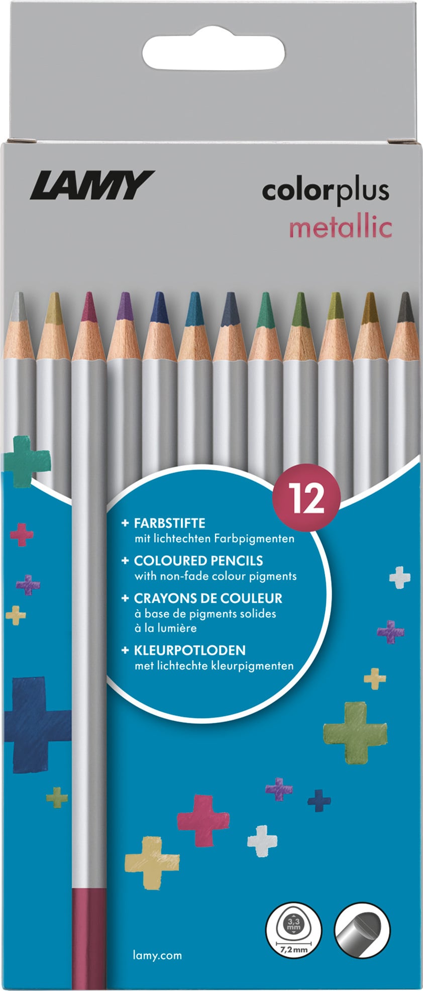 Kredki ołówkowe Colourplus metaliczne 12 szt.