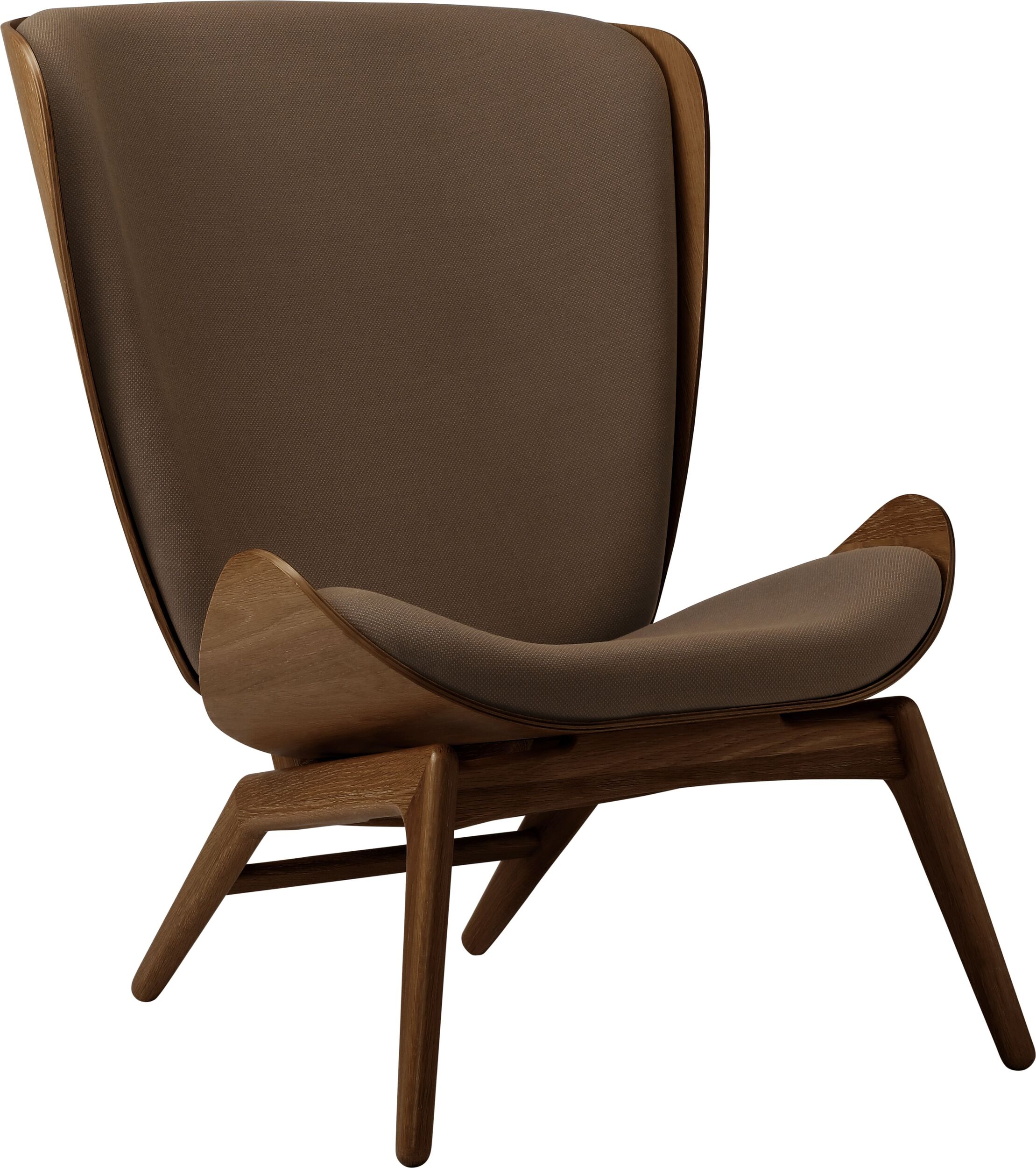 Fotel The Reader ciemnobrązowy na ciemnych dębowych nogach