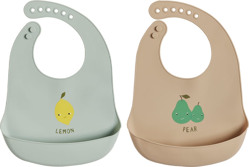 Śliniaki z kieszonką Yummy brązowy i niebieski 2 szt.