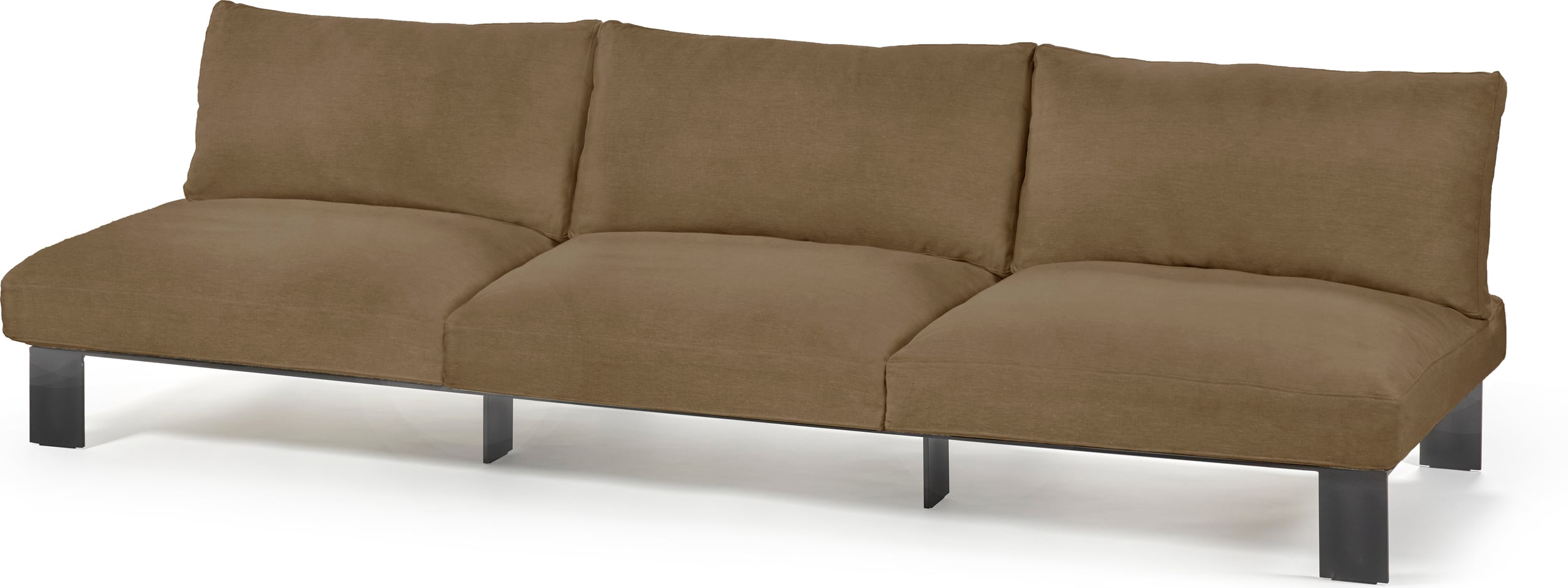 Sofa modułowa ogrodowa trzyosobowa Serax 273 cm camel
