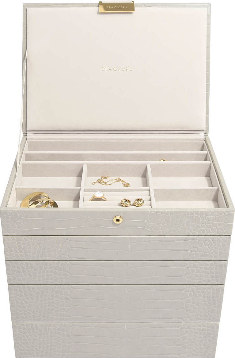 Szkatułka na biżuterię Stackers Croc pięcioelementowa classic putty