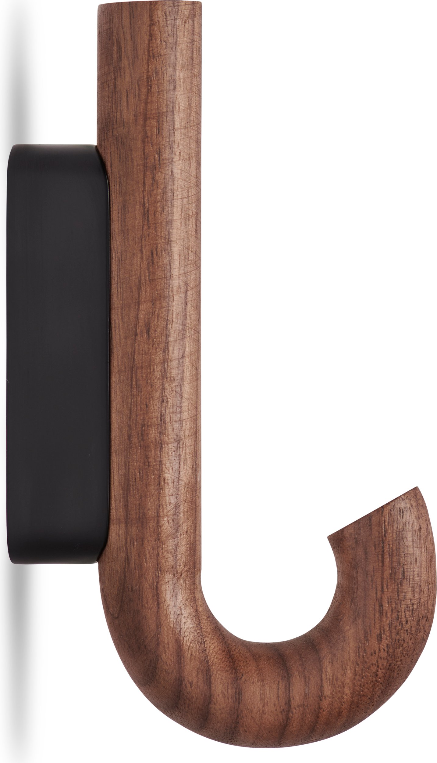 Haczyk ścienny Gejst 13,3 cm czarny drewno orzechowe