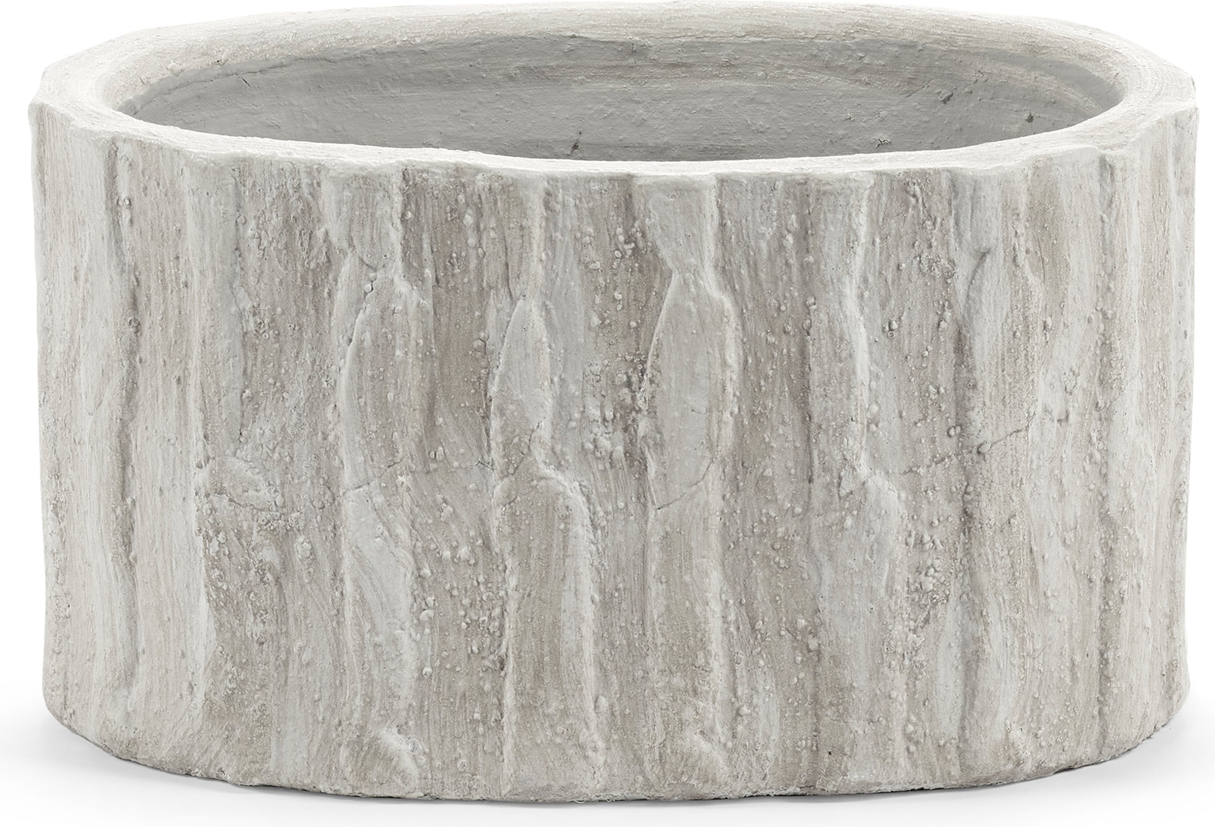 Doniczka Rift niska 17 cm złamana biel