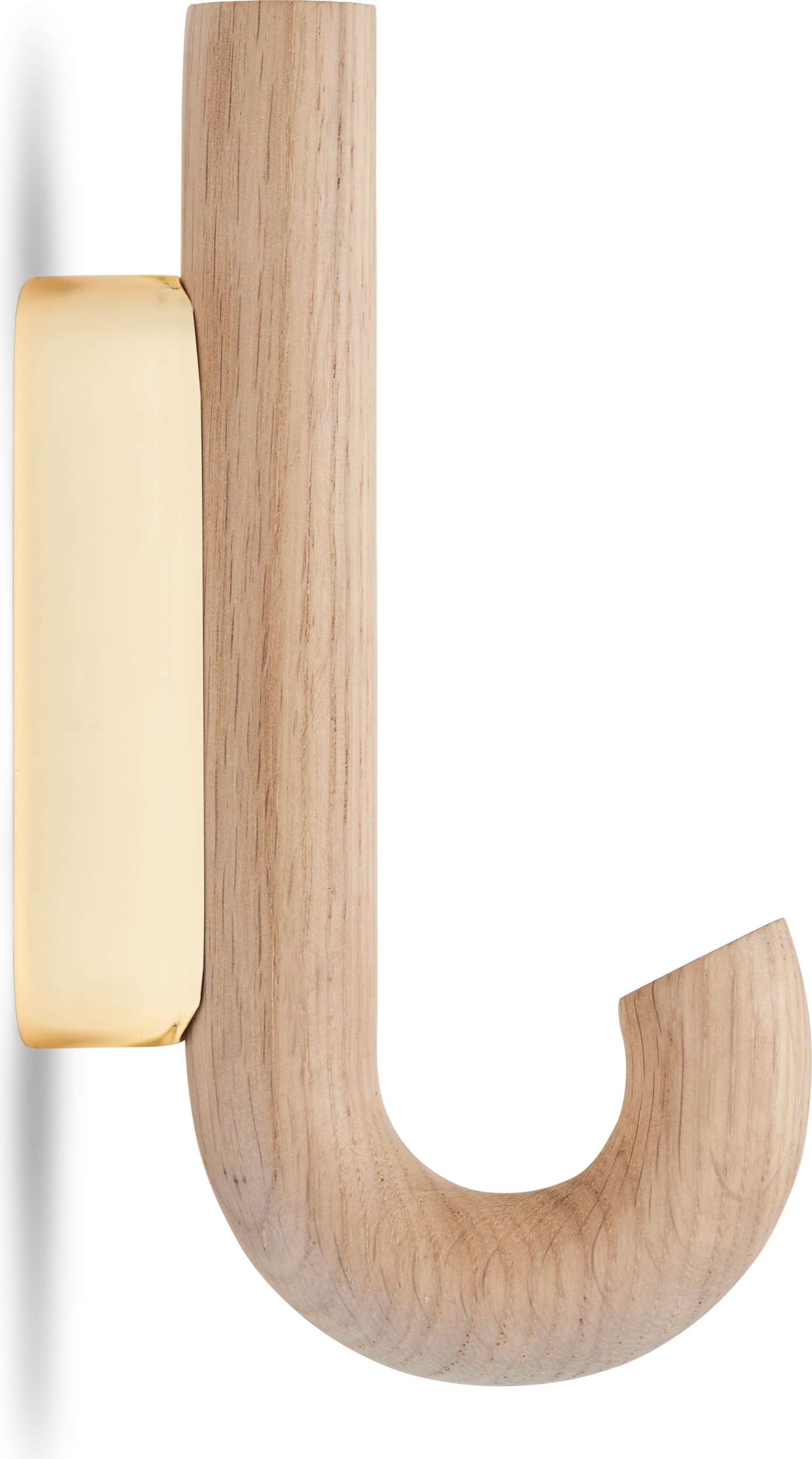 Haczyk ścienny Gejst 13,3 cm mosiądz jasny dąb