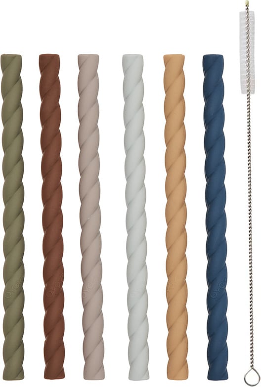 Słomki do napojów z czyścikiem Mellow kolory ziemi 7 el.