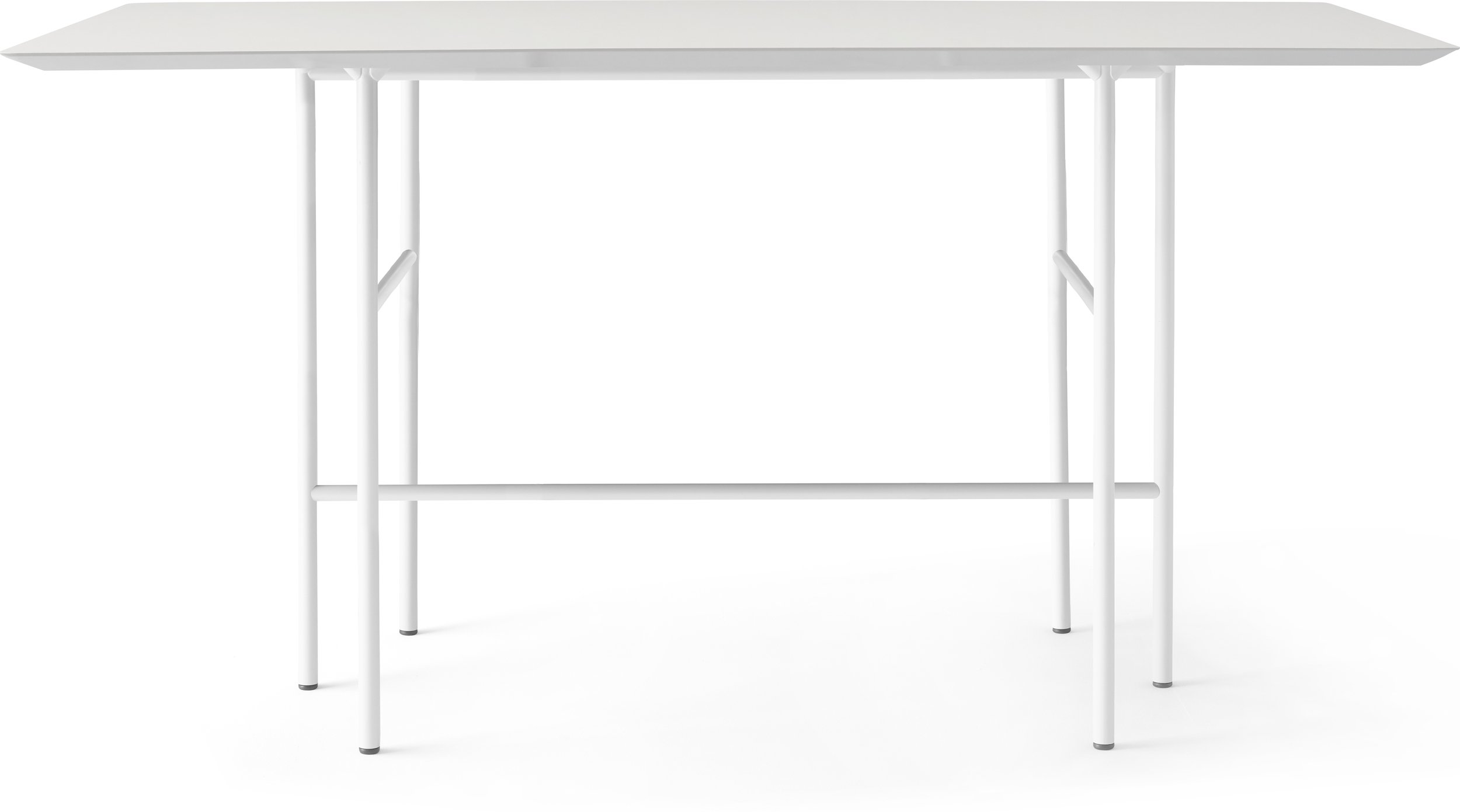 Stół barowy Snaregade prostokątny 102,7 cm szary z blatem pokrytym linoleum na białych nogach