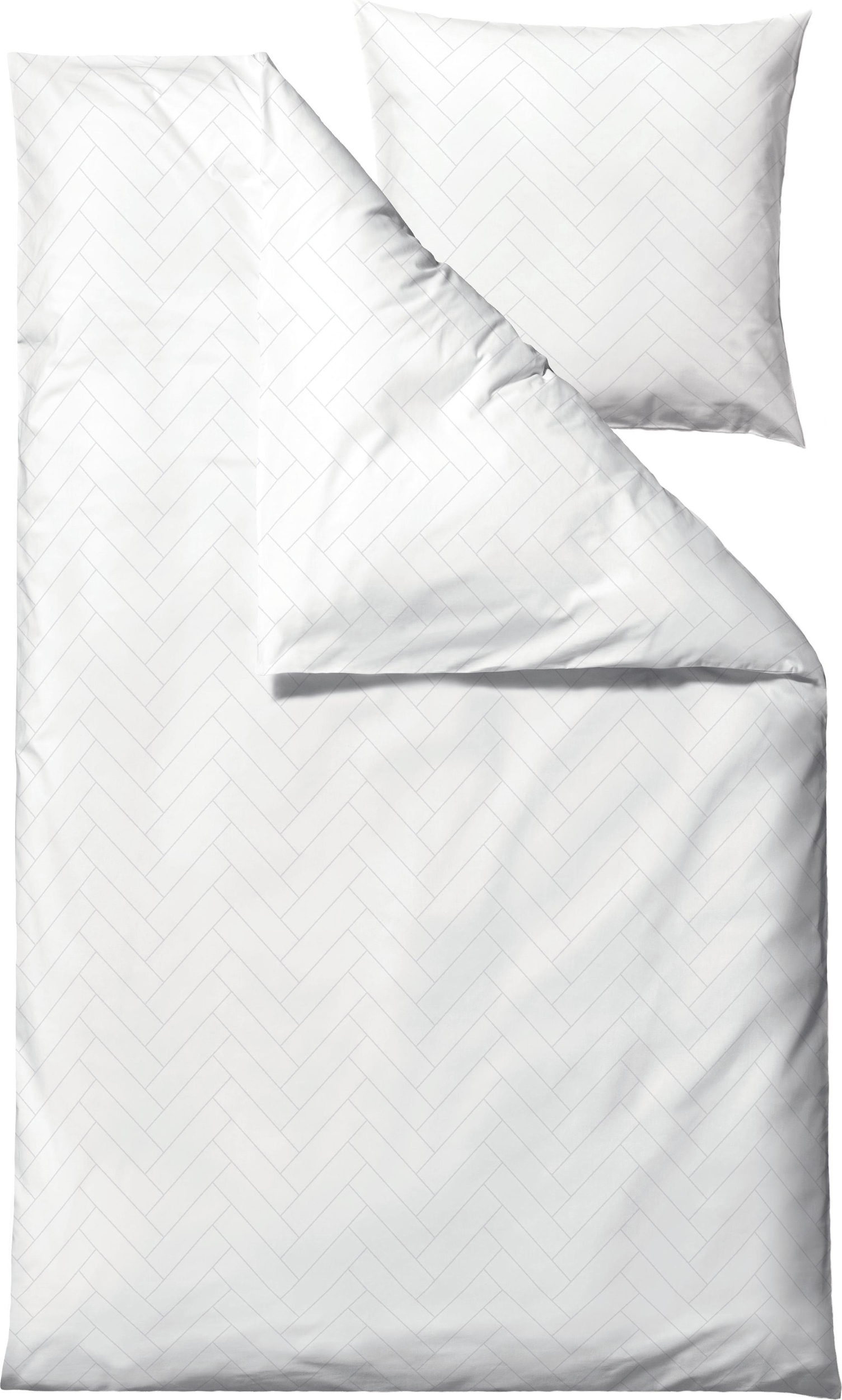 Pościel Tiles 140 x 200 cm biała z poszewką na poduszkę 60 x 63 cm