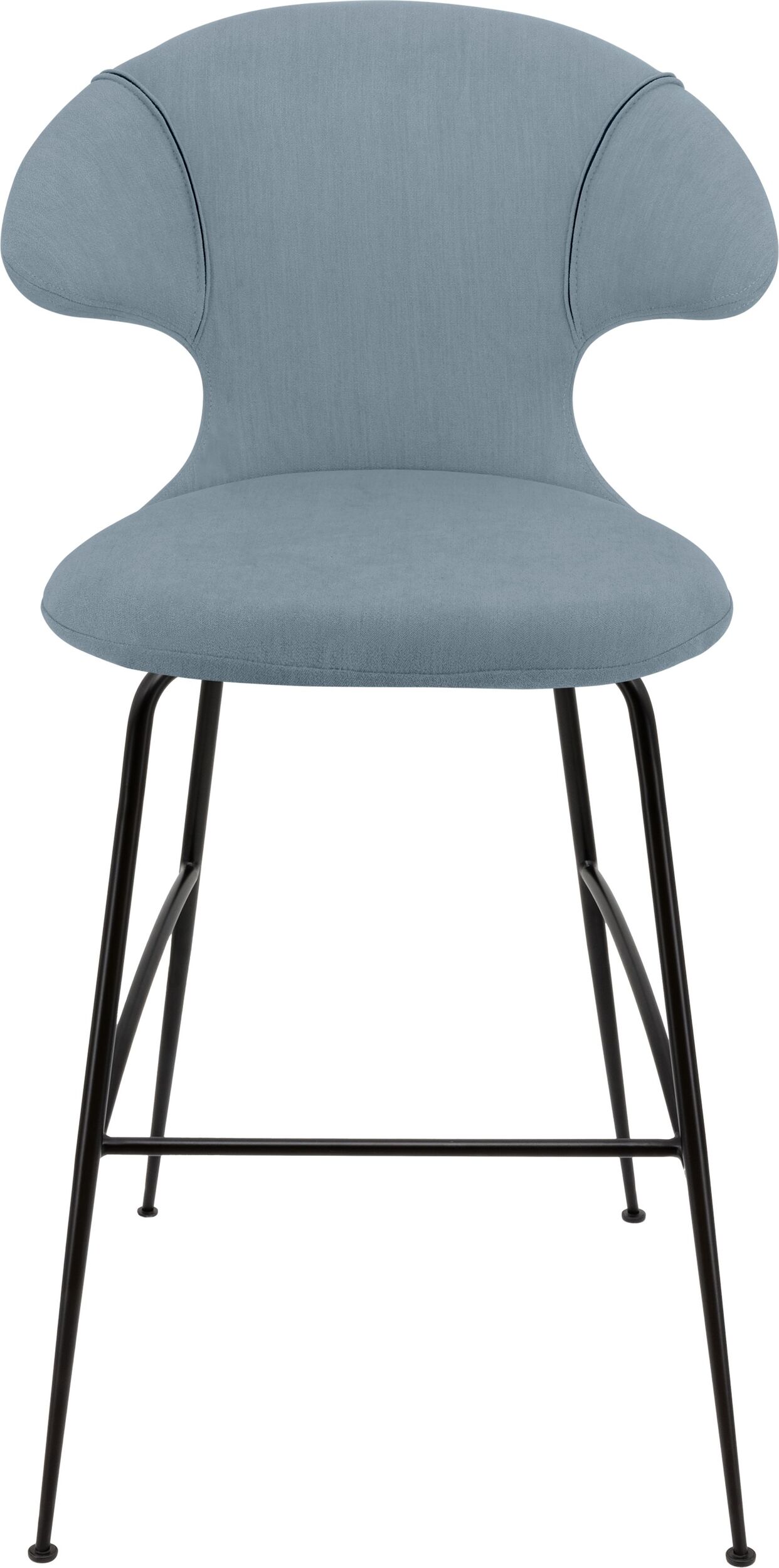 Krzesło barowe Time Flies błękitne na czarnych nogach