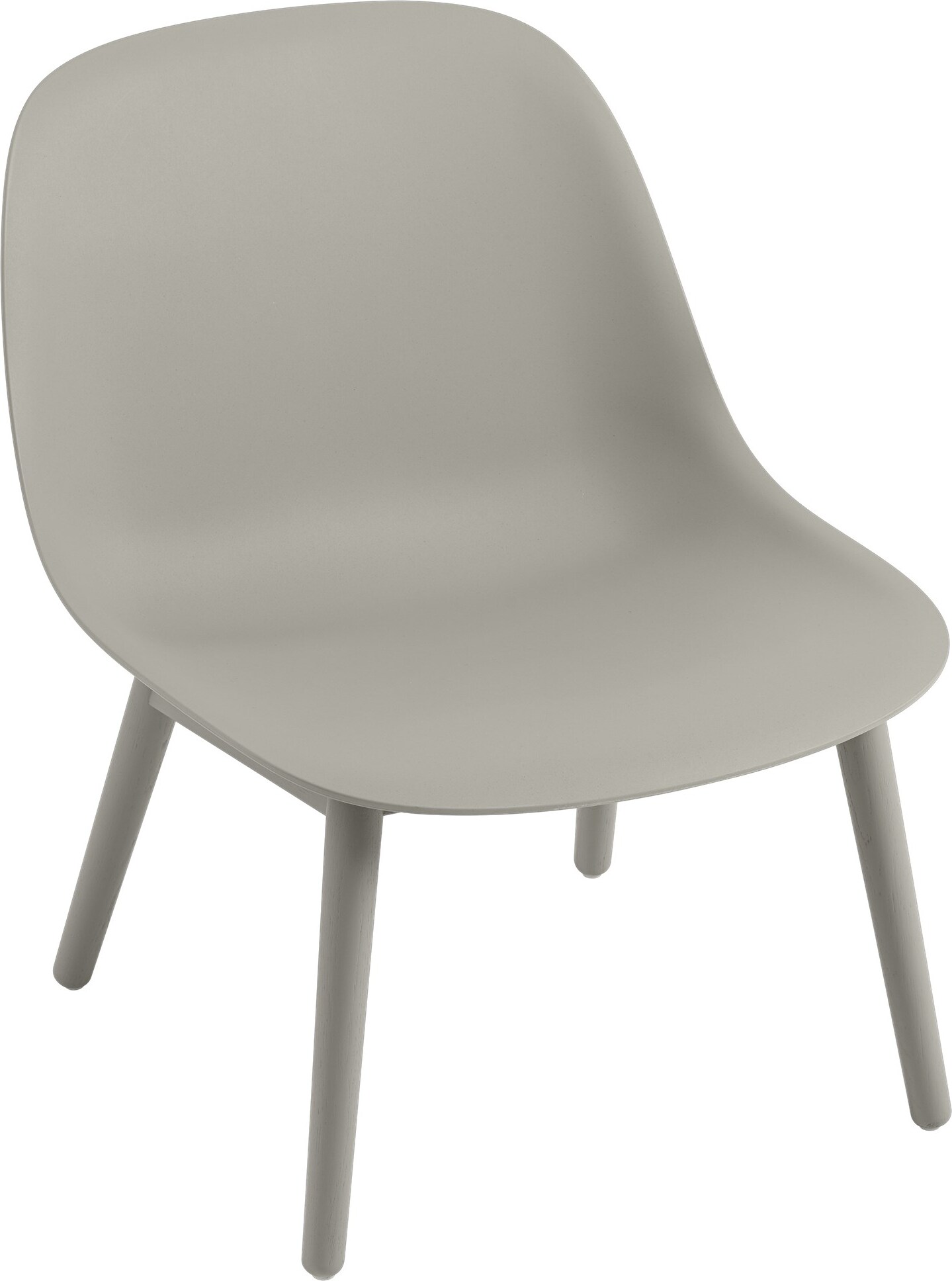 Krzesło Fiber 38 cm szare na drewnianych nogach