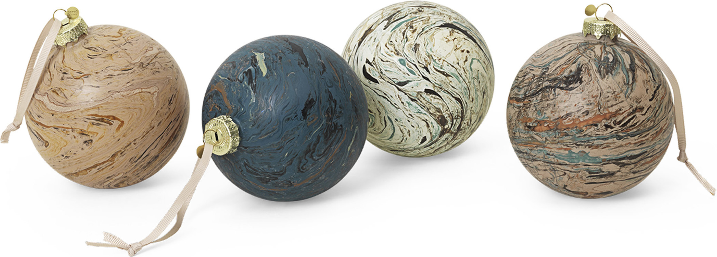 Bombki Ferm Living L marmurowe 4 szt.