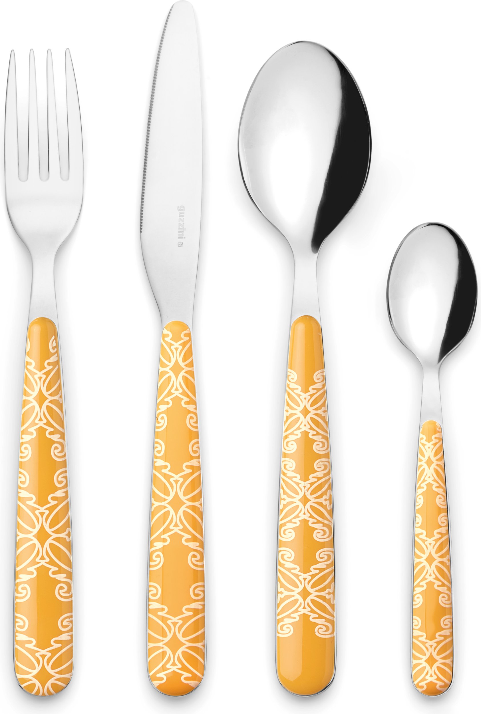 Komplet sztućców Fusion żółty 24 el.