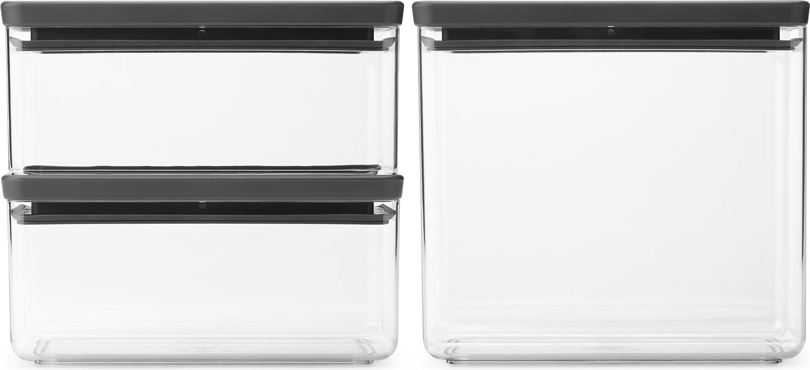 Pojemniki kuchenne Tasty+ 1,5 l + 3,5 l ciemnoszare 3 szt.