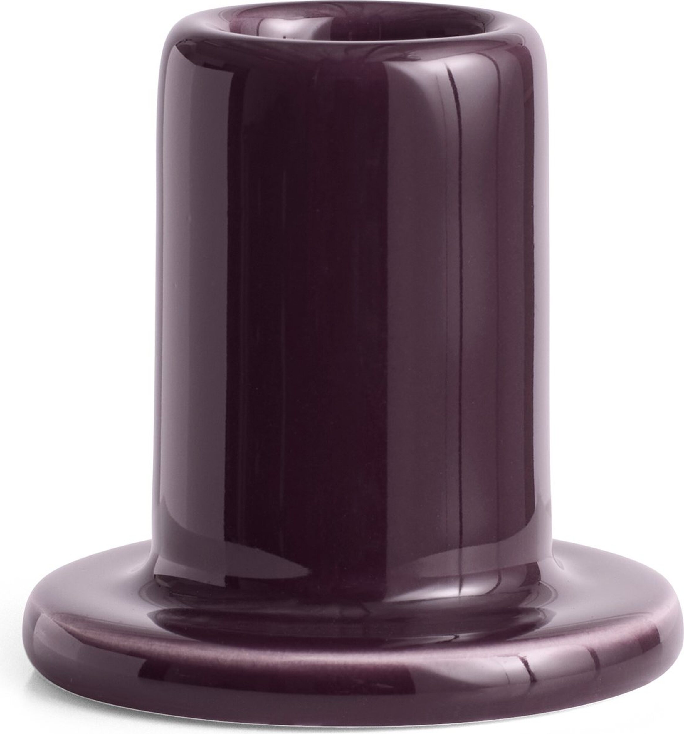 Świecznik na klasyczną świecę Tube S bordowy ceramiczny