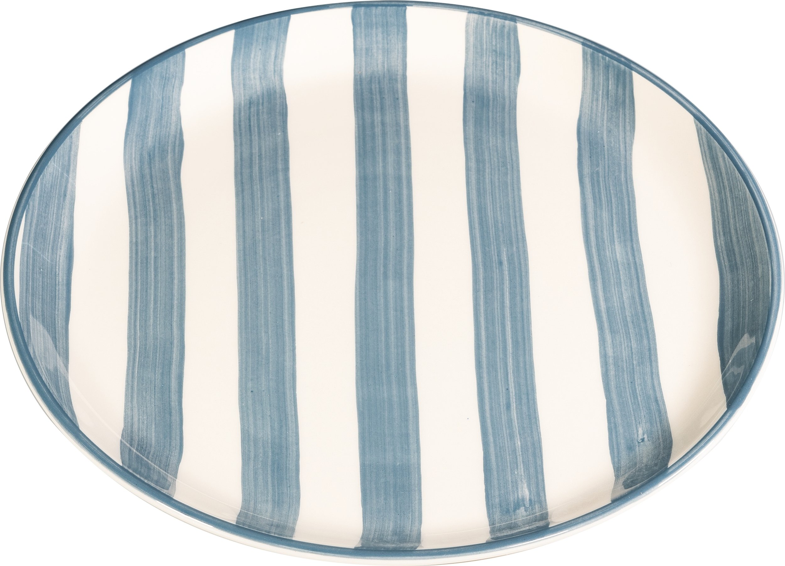 Talerz obiadowy Lido Righe w paski 28 cm szaroniebieski