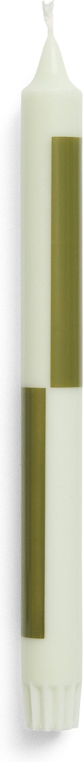 Świeca Hay Pattern szachownica jasnozielono-oliwkowa