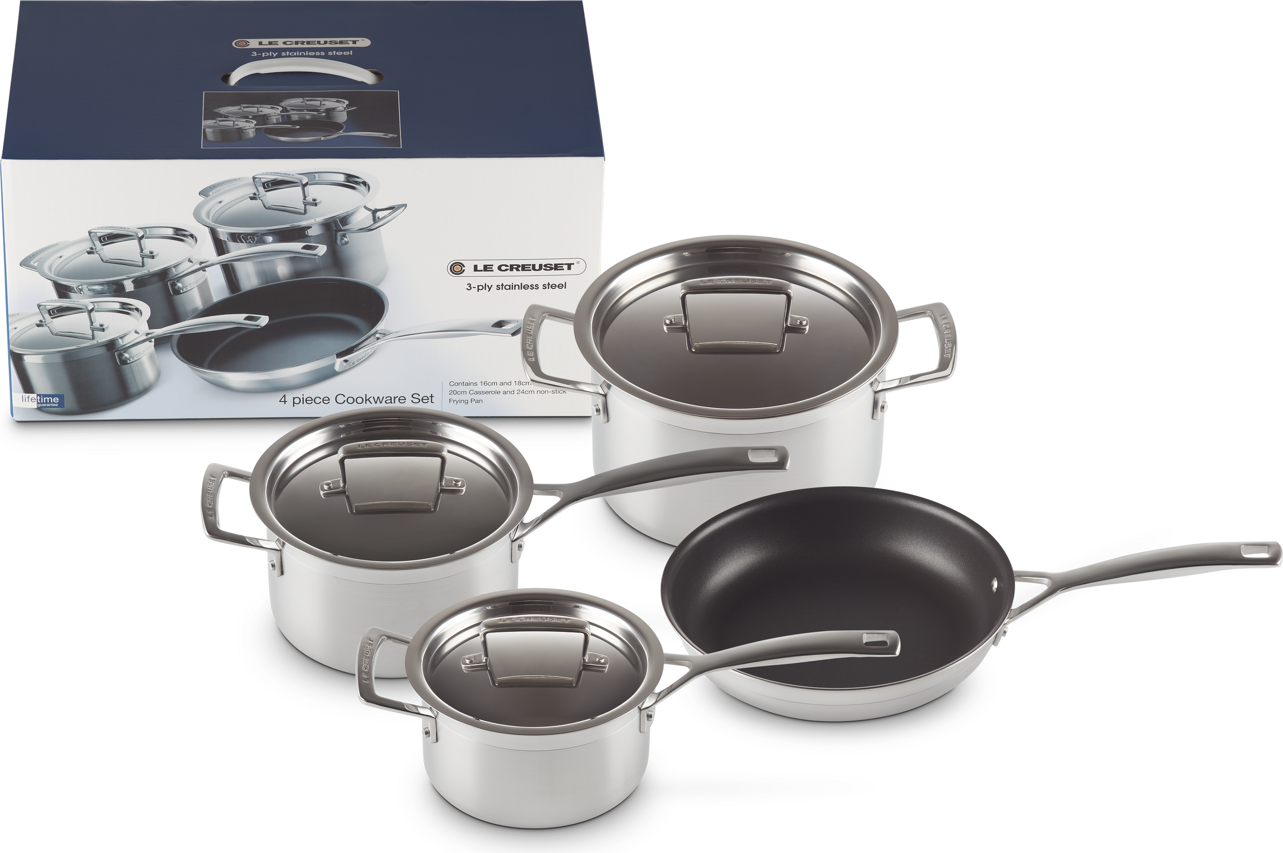 Zestaw garnków z patelnią 3-ply z pokrywkami 7 el.