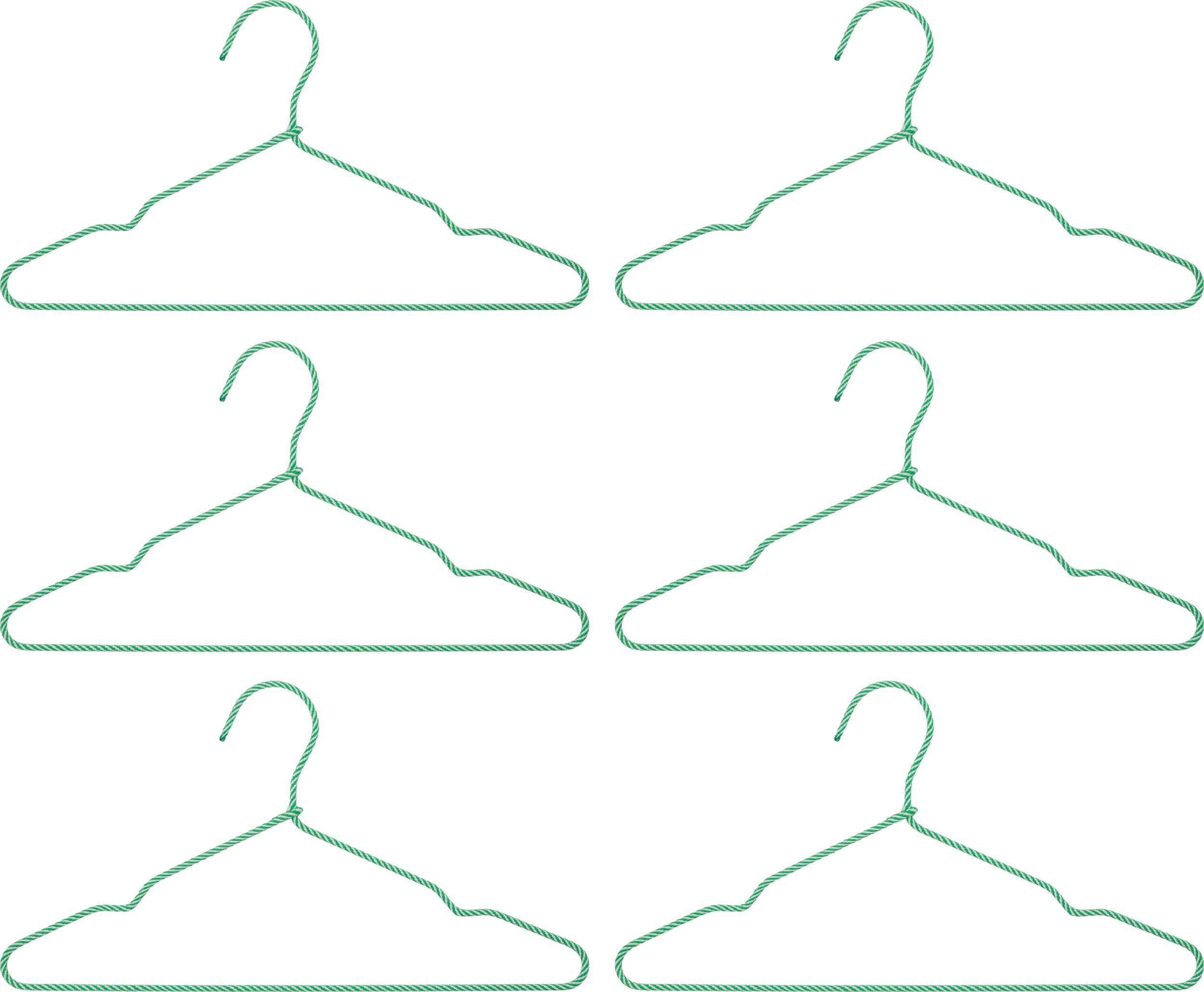 Wieszaki na ubrania HDWire zielone 6 szt.