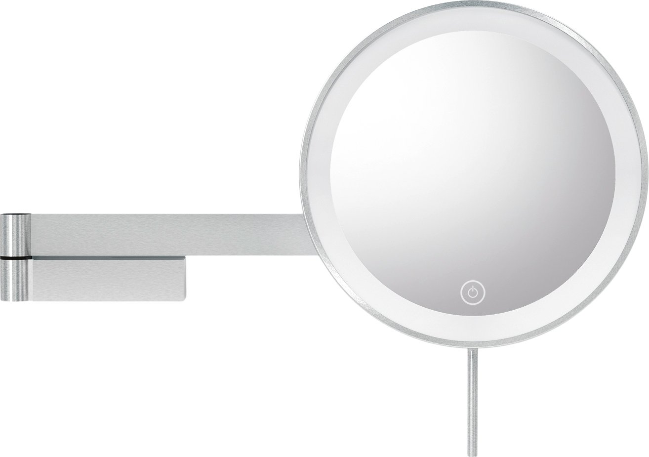 Lusterko kosmetyczne powiększające x5 Linea srebrne z podświetleniem LED ścienne