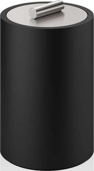 Pojemnik łazienkowy Stone L stal matowa-czarny z pokrywką