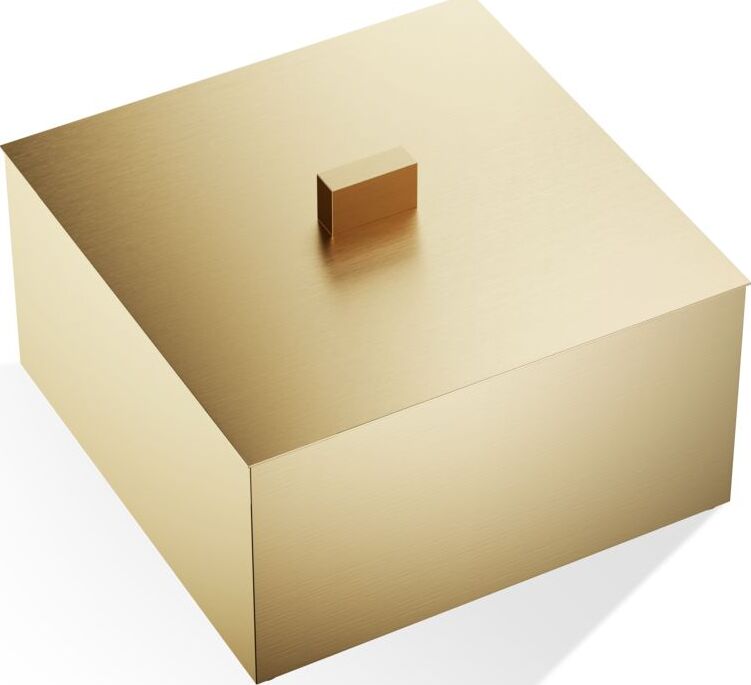 Pojemnik łazienkowy Corner 17 cm złoty mat z pokrywką