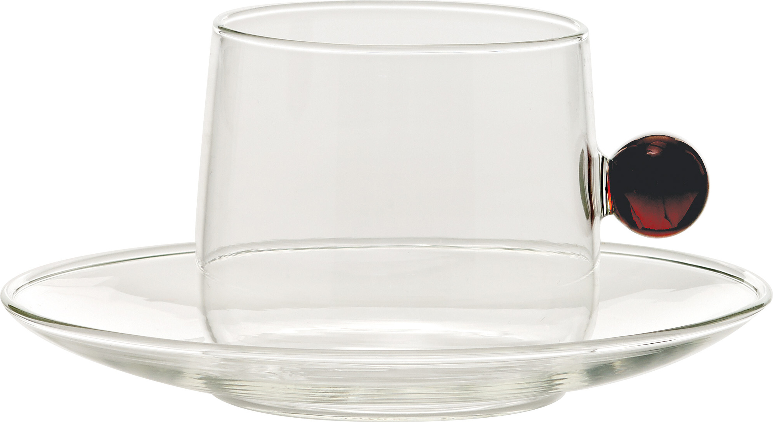 Filiżanka do herbaty Bilia 220 ml bursztynowa ze spodkiem