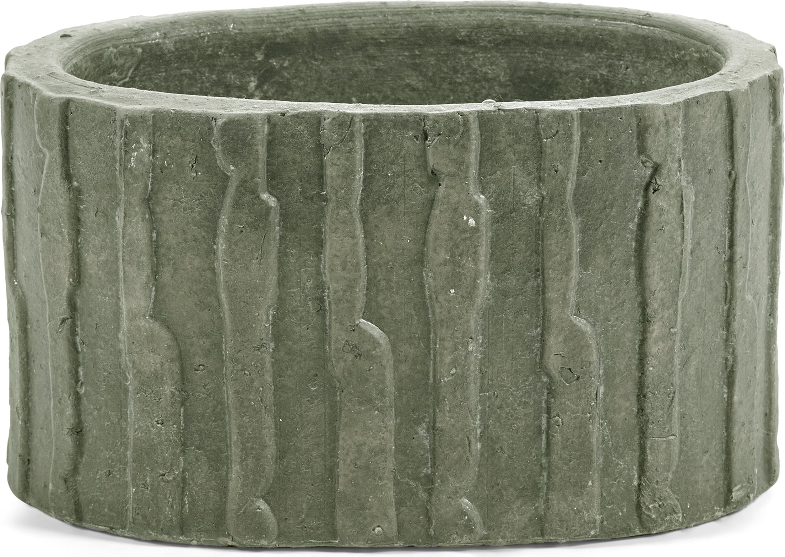 Doniczka Rift niska 17 cm zielona