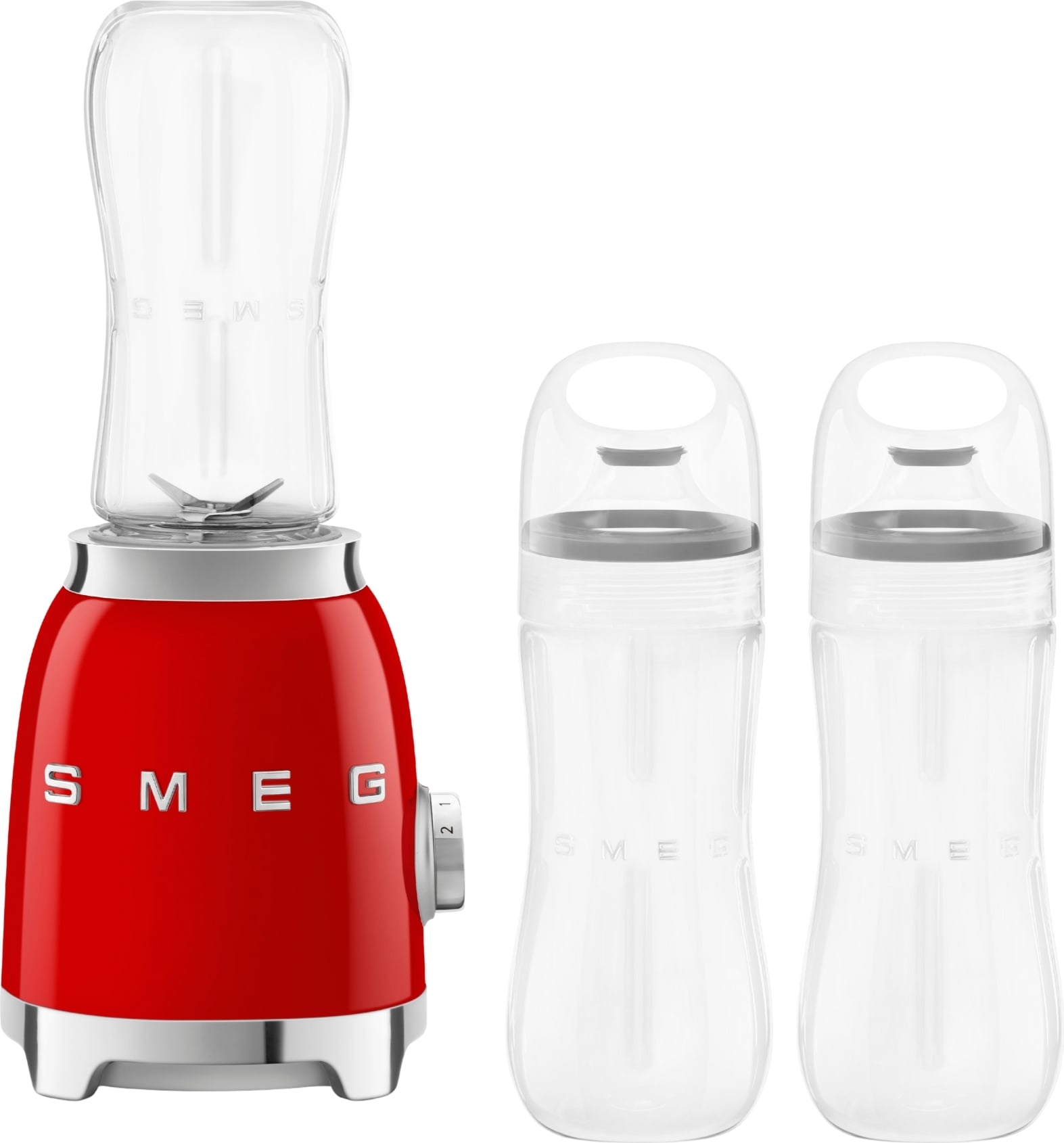 Blender Sport 50's Style czerwony z 2 butelkami