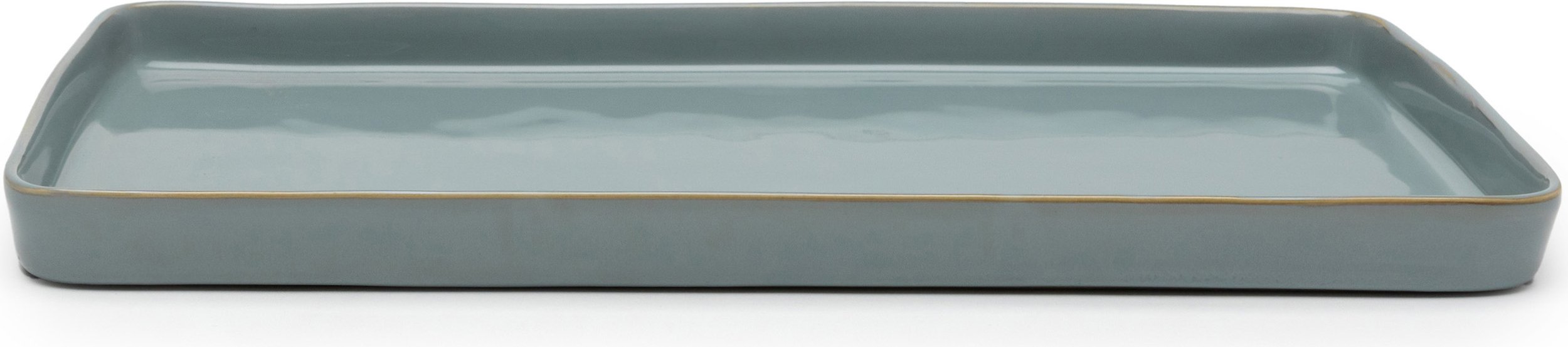 Talerz obiadowy Terres de Rêves prostokątny 37 cm niebieskoszary